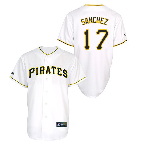 Gaby Sanchez #17 Youth Baseball Jersey-Pittsburgh Pirates Authentic Home White Cool Base MLB Jersey